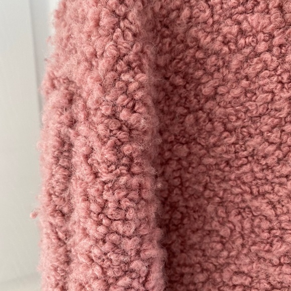 Topshop Pink Boucle Teddy Coat - Picture 4 of 7